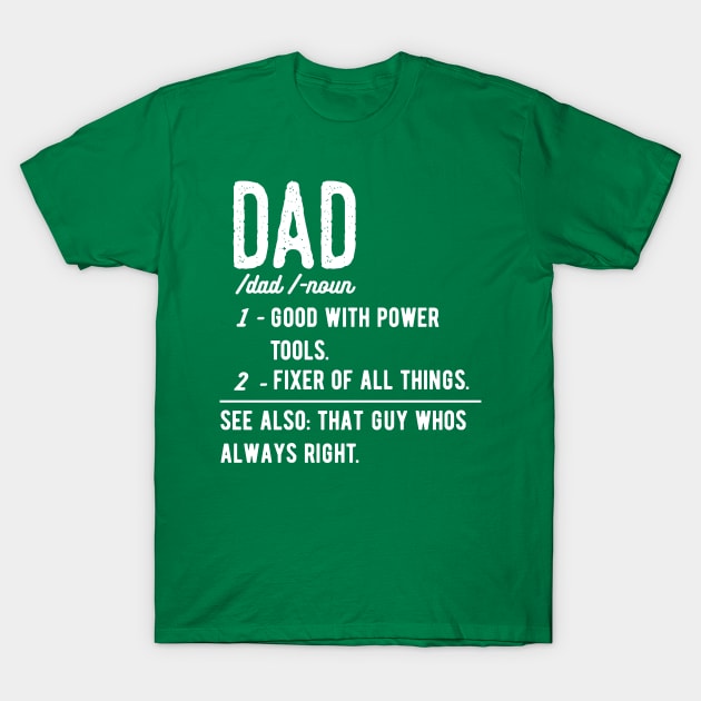 Dad Definition fathers day gift funny T-Shirt by Gaming champion